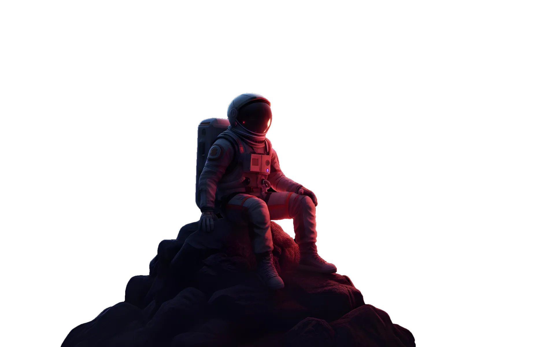 Astronauta observando decolagem