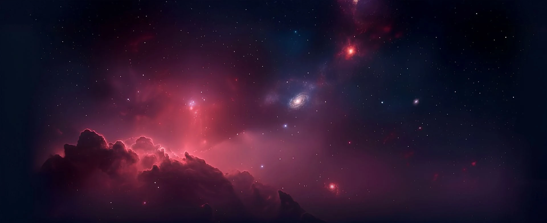 Céu estrelado com nebulosas
